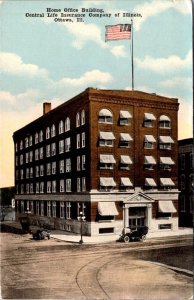 Postcard Home Office Building Central Life Insurance Company of Illinois, Ottawa