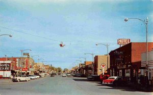 Big Horn Avenue Worland Wyoming 1950s postcard