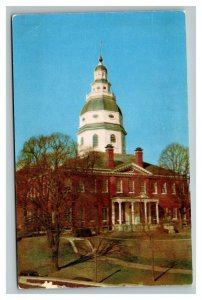 Vintage 1960's Postcard State House Building & Grounds Annapolis Maryland