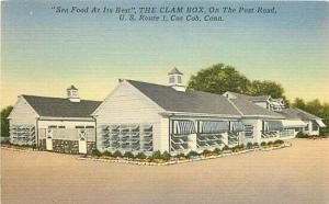 CT, Cos Cob,  Connecticut, The Clam Box Restaurant, Sea Food, New England Adv.