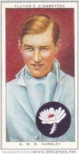 Player Cigarette Card Cricketers 1938 No 34 N W D Yardley Cambridge & ...