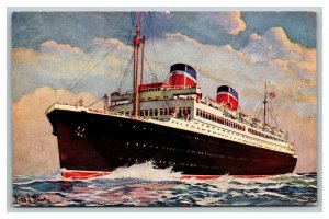 Vintage 1930's Postcard United States Lines SS Washington Passenger Ship