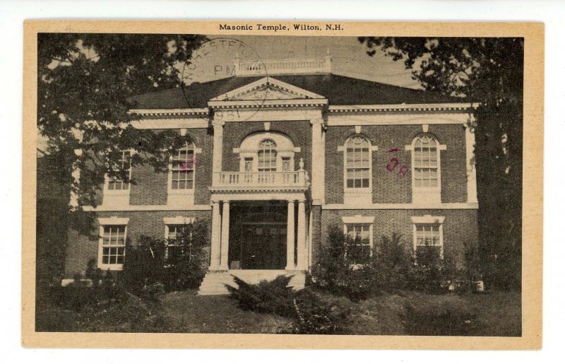 NH - Wilton. Masonic Temple   (cancellation on front)