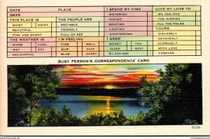 Humour Busy Person's Correspondence Card