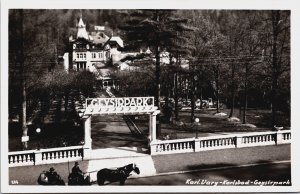 Czech Republic Karlsbad Karlovy Vary Geyser Park Vintage RPPC C108