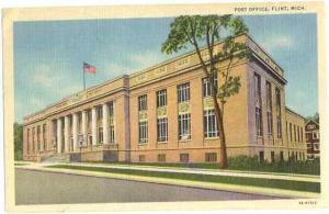 Post Office, Flint, Michigan, MI, 1948 Linen