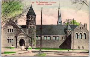 St. Johnsbury Vermont Fairbanks Museum Antique Building Landmark Postcard