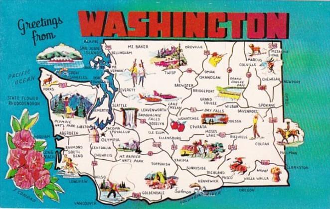 Greetings From Washington With Map