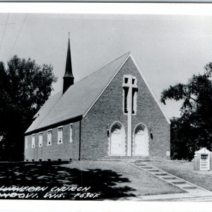 c1950s Mondovi, Wis RPPC Zion Lutheran Church Real Photo Postcard Vtg WI A113