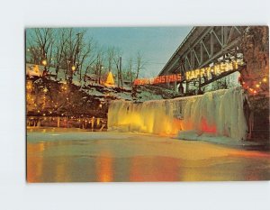 Postcard Annual Christmas Lightning at Ludlow Falls, Ohio