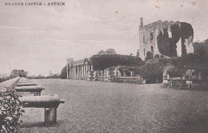 Shanes Castle Antrim Cannon Cannons Artillery View Antique Irish Irelan Postcard