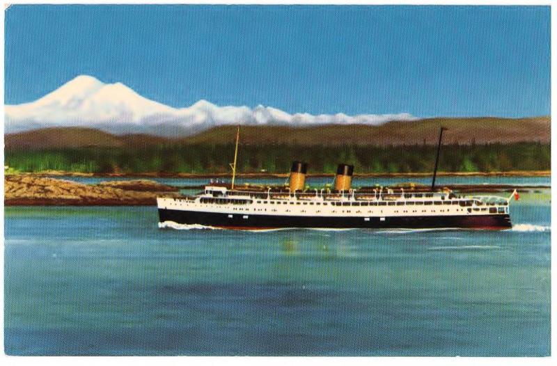 CANADIEN LUXURY LINER C.P.R. PRINCESS MARGUERITE 1924-42 VINTAGE CHROME POSTCARD