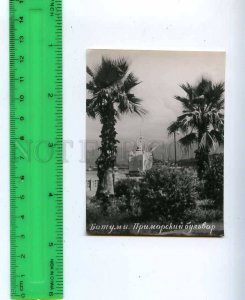 222551 GEORGIA Batumi seafront ship liner old miniature photo postcard