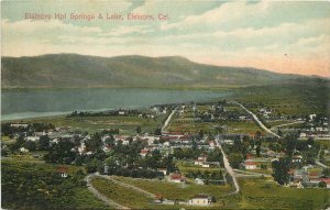 Postcard 1908 California Elsinore Hot Springs Lake Birdseye Boyd Lytle CA24-995