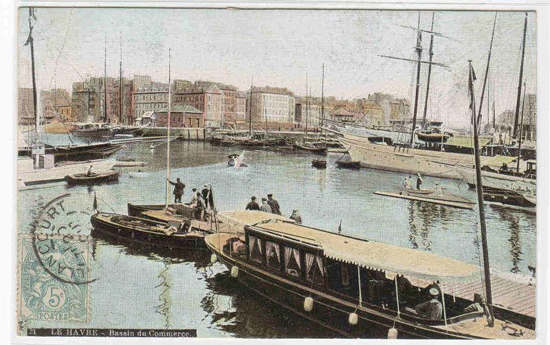 Motor Boat Launches Bassin du Commerce Le Havre France 1910c postcard