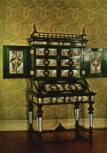 Postcard 19th Century French Secretary Ebonized Wood Limoge Plagues Sarasota FL