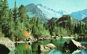 Vintage Postcard Bear Lake And Long's Peak Beautiful Drive Heart Of Rockies CO