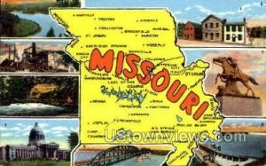 Missouri Map Picture - Misc Postcard