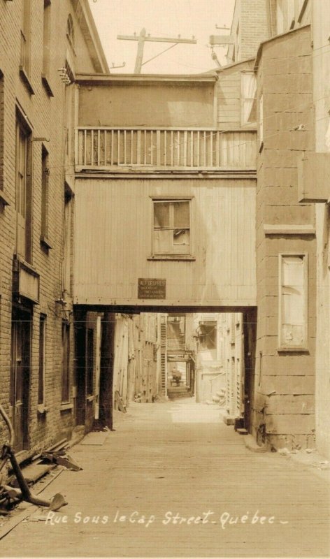 Canada Rue Sous Le Cap Street Quebec Vintage RPPC 07.74 