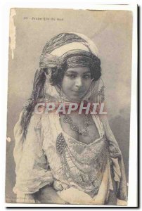 Old Postcard Young Southern girl (cap folklore costumes Algeria)