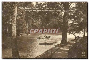 Old Postcard Paris Bois de Boulogne Backlight lake