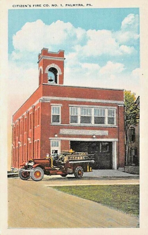 City Postcard Citizen's Fire Co.No.1 Palmyra,PA 