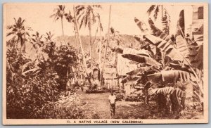 New Caledonia 1930-40s Postcard A Native Village Jungle