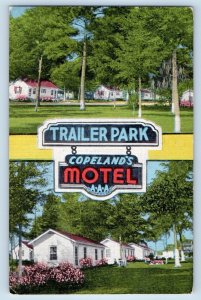 Marianna Florida FL Postcard Copeland's Motel Trailer Park c1940 Vintage Antique