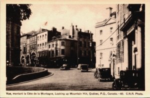 Canada Quebec Looking up Mountain Hill Vintage RPPC C208