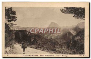 Old Postcard Sainte Baume Route Gemenos peak brittany
