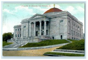 c1910's First Methodist Episcopal Church Des Moines Iowa IA Antique Postcard