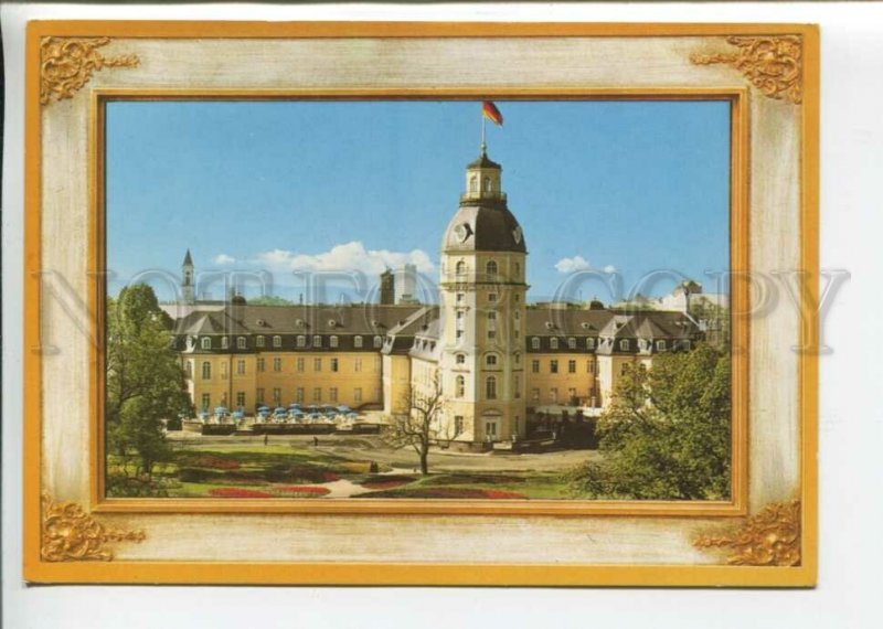 442011 Germany castle Karlsruhe advertising Old postcard