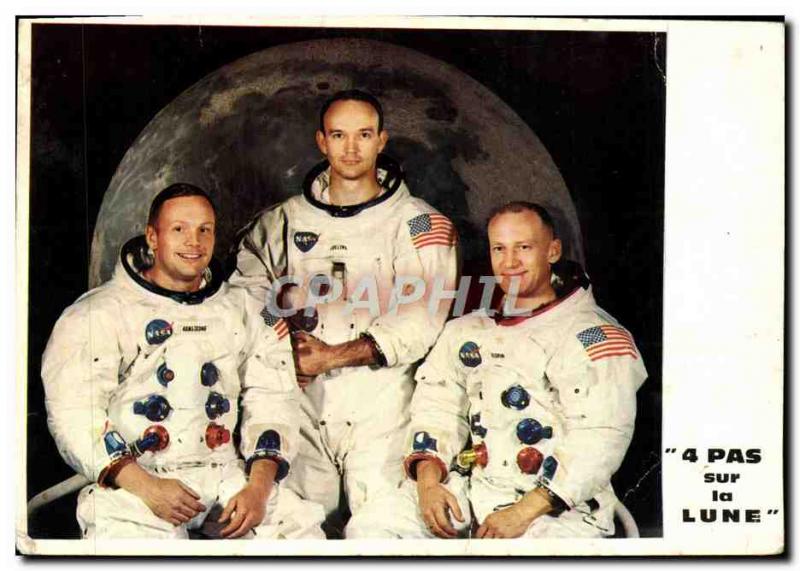 Postcard Modern Four Steps on the Moon Cosmonaut Space