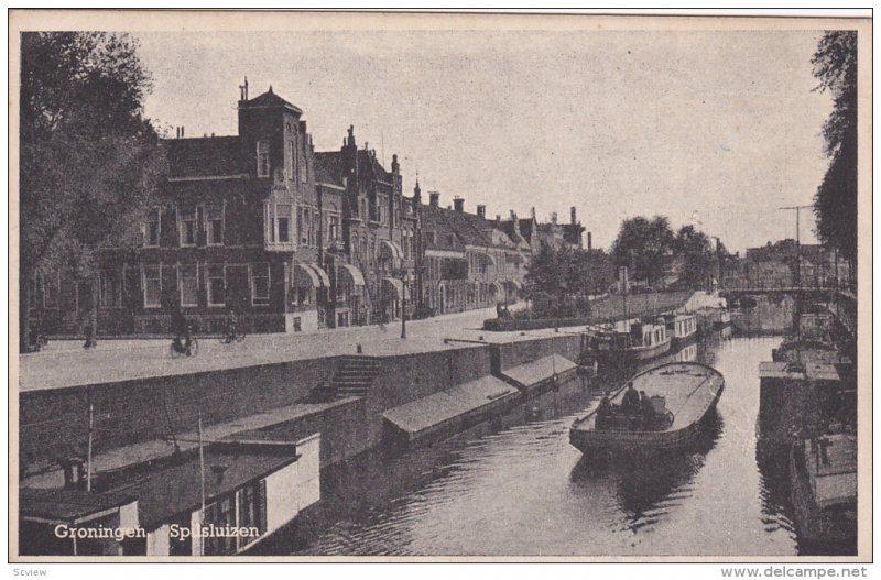 Boat, Spilsluizen, GRONINGEN, Netherlands, 1910-1920s