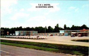Athens AL Alabama T.K.'S MOTEL & RESTAURANT~TK O'Ran ROADSIDE 50's Cars Postcard