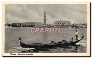 Italy Italia Venezia Old Postcard Panoram el gondola