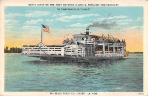 Cairo Illinois Tri-State Ferry Boat Vintage Postcard AA35650