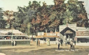 Troy NY Rensselaer Park amusements Roller Coaster ping pong etc. Postcard