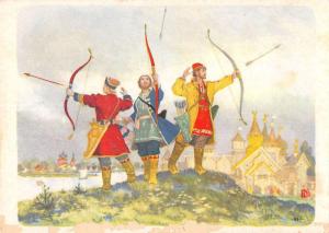 Three Musketeers? Archers Antique Postcard J41518