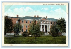 1924 Marion City Hospital Building Marion Ohio OH Posted Antique Postcard 