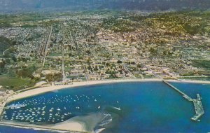 Aerial View of Harbor and Santa Barbara CA, California