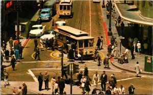 Powell Market Streets San Francisco Cable Cars California CA Postcard PM Cancel 