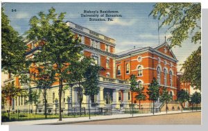 Scranton, Pennsylvania/PA Postcard, University/Bishop's