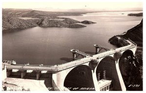 RPPC Postcard Aerial View Coolidge Dam Hwy 70 East of Arizona E-371