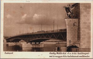Hungary Budapest Hocthy Miklos Hid Vintage Postcard  C101