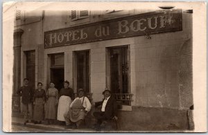 Hotel Du Baeupre Photo Of Men/Employee Outside Building Real Photo RPPC Postcard