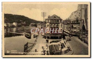 Old Postcard Dinant Belgium Arrival of the boat and street Saxony