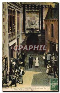 Old Postcard Mont Saint Michel's Gate and King Hoel groin Poulard