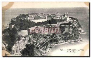 Old Postcard Monaco Monte Carlo city The rock