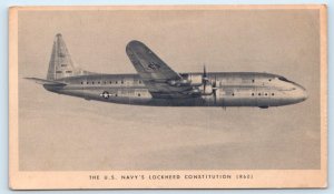 U.S. NAVY LOCKHEED CONSTITUTION Military Airplane R60 c1940s Postcard